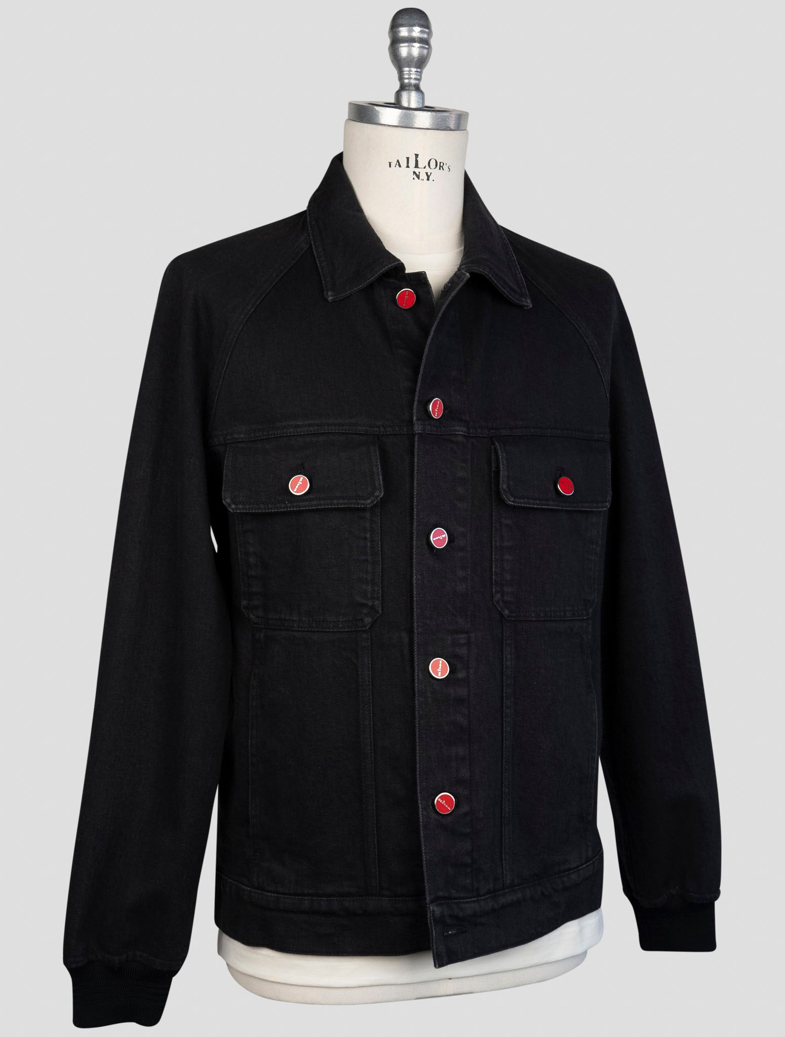 kiton Black Cotton Ea Coat