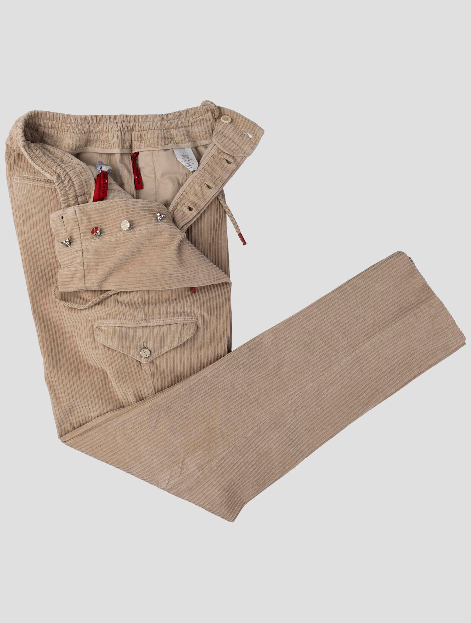 Kiton Beige Cotton Ea Velvet Cargo Pants