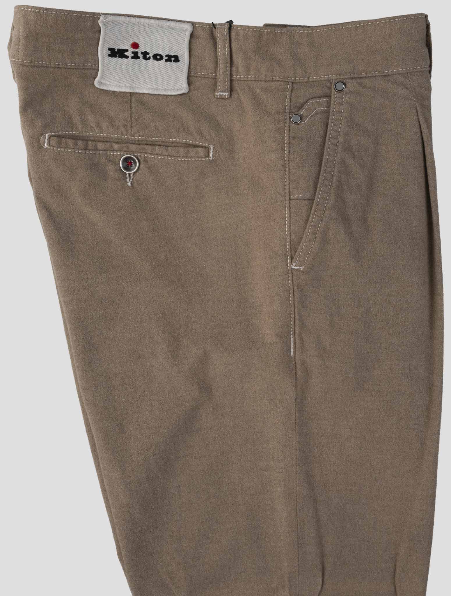 Kiton Beige Cotton Ea Pants