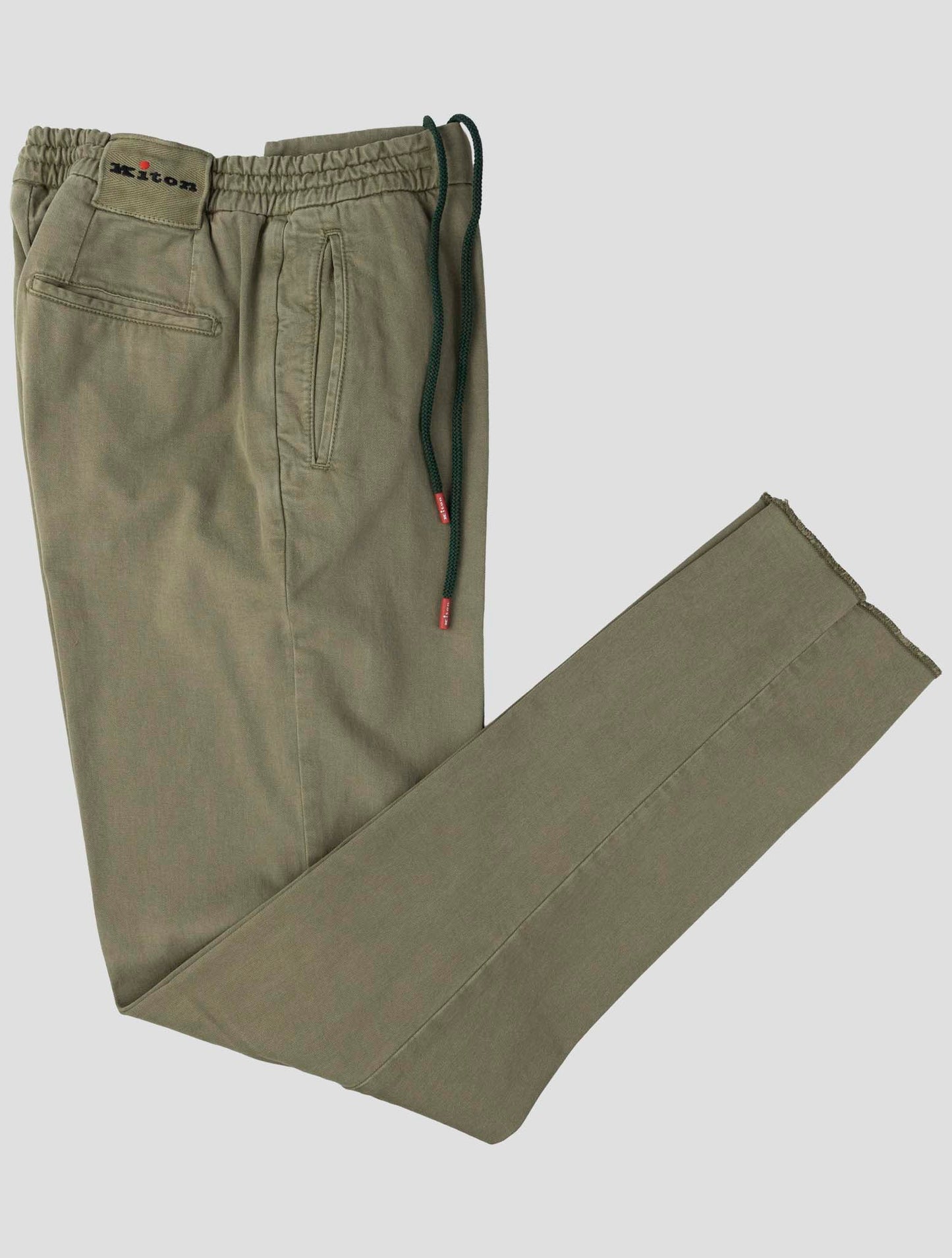 Kiton Green Lyocell Cotton Ea Pants