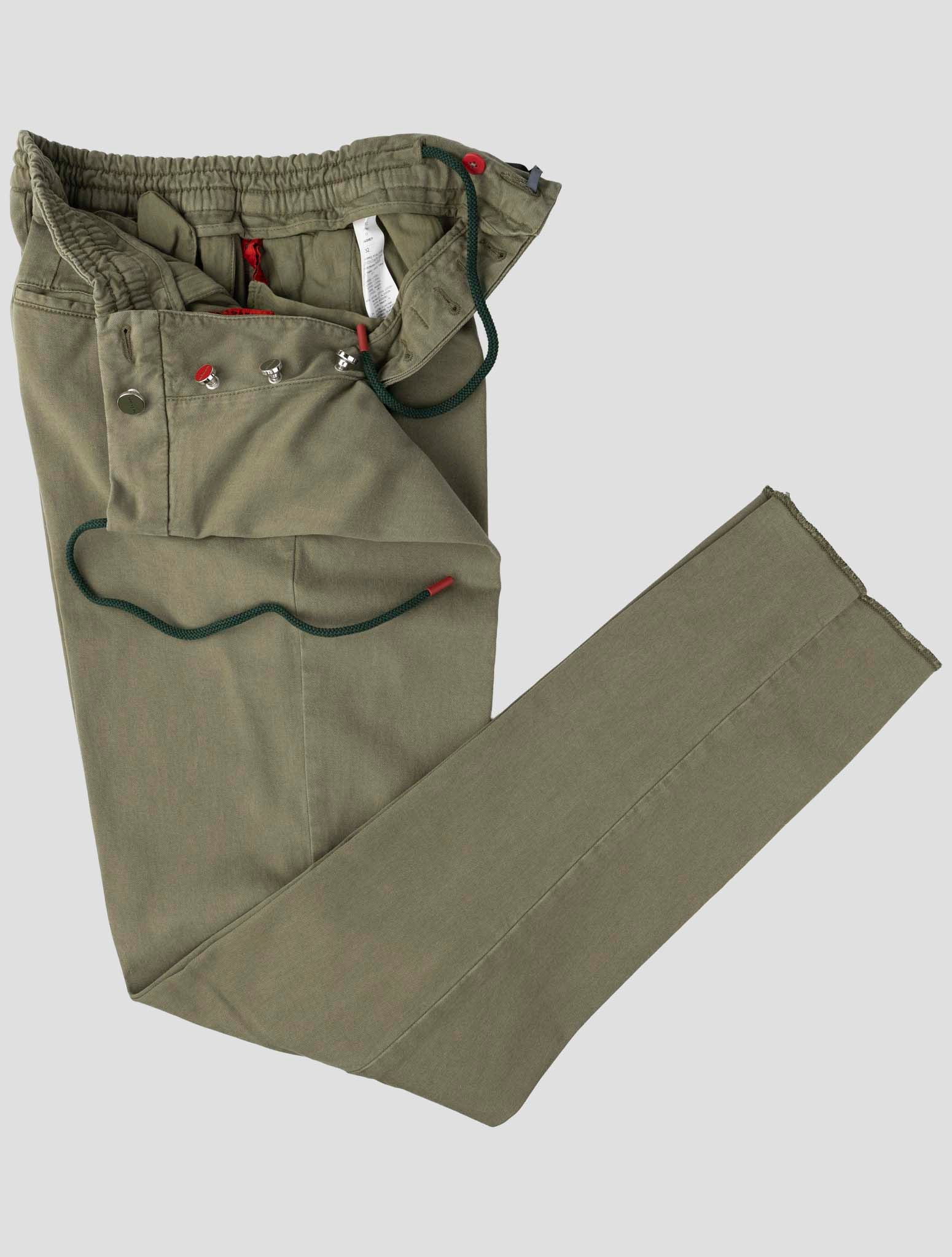 Kiton Green Lyocell Cotton Ea Pants