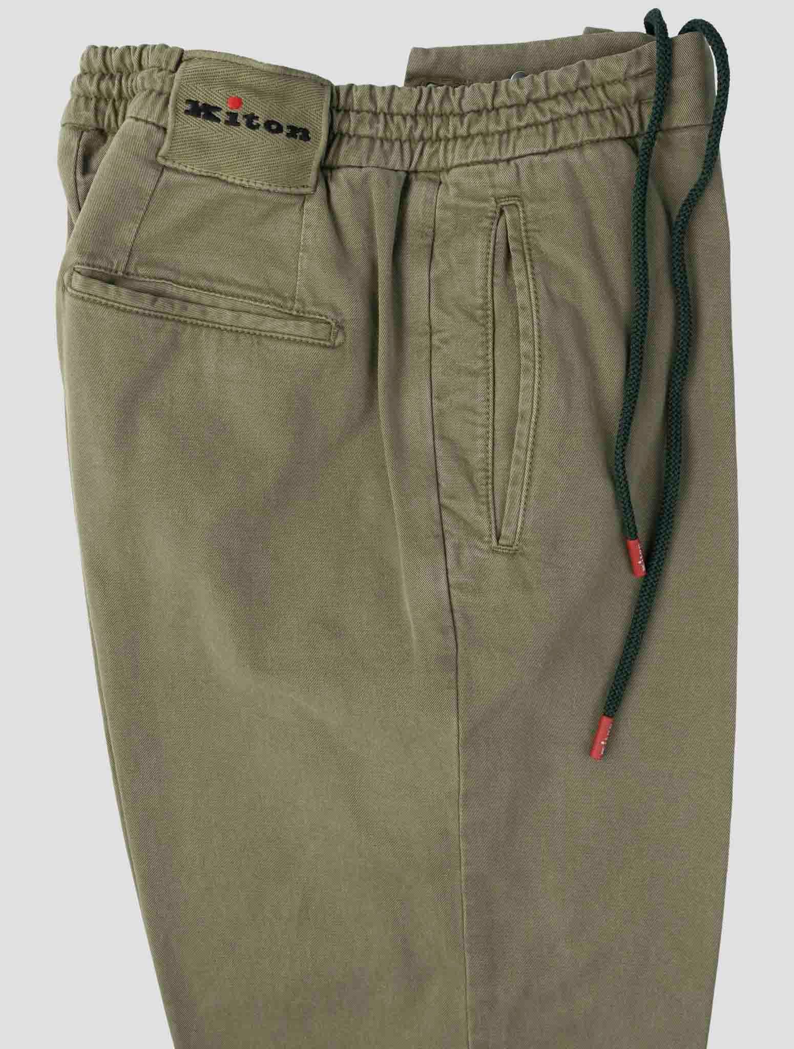 Kiton Green Lyocell Cotton Ea Pants