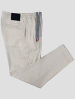 Kiton Beige Linen Ea Pl Pants