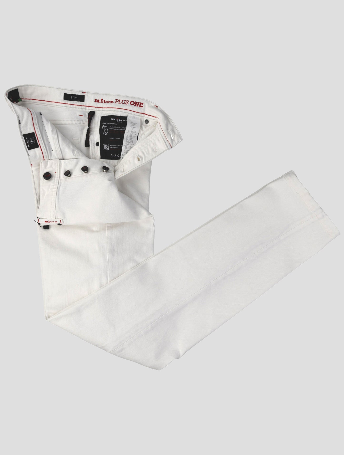 Kiton White Cotton Ea Special Edition Plus One Jeans
