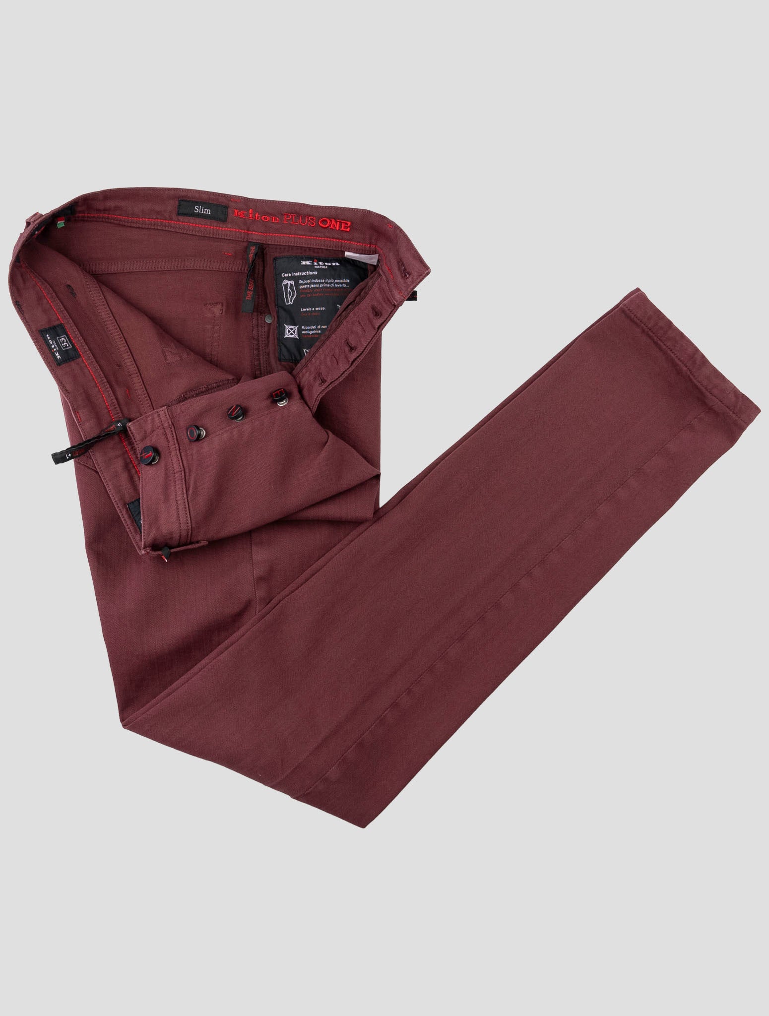 Kiton Burgundy Cotton Ea Jeans Special Edition Plus One