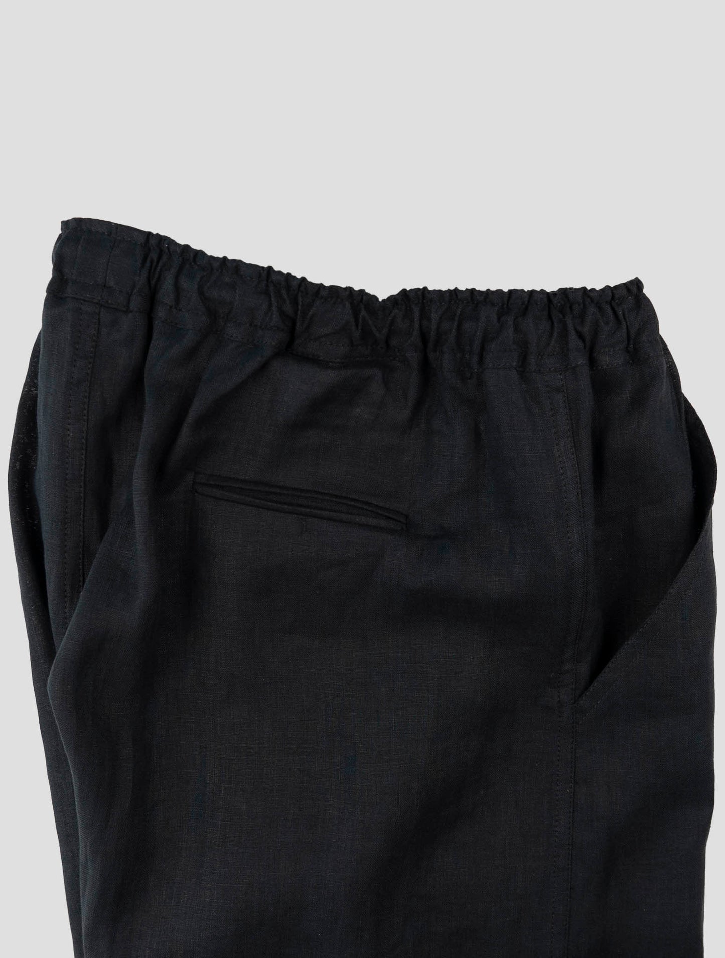 Kiton Black Linen Short Pants