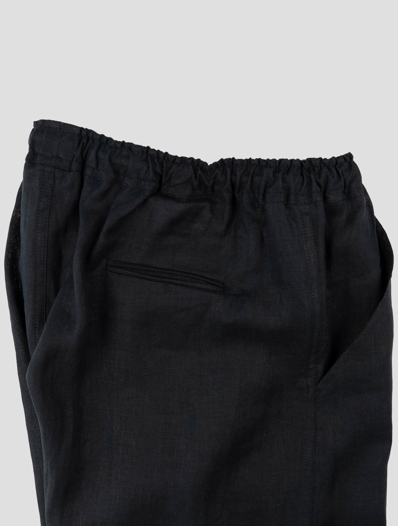 Kiton Black Linen Short Pants