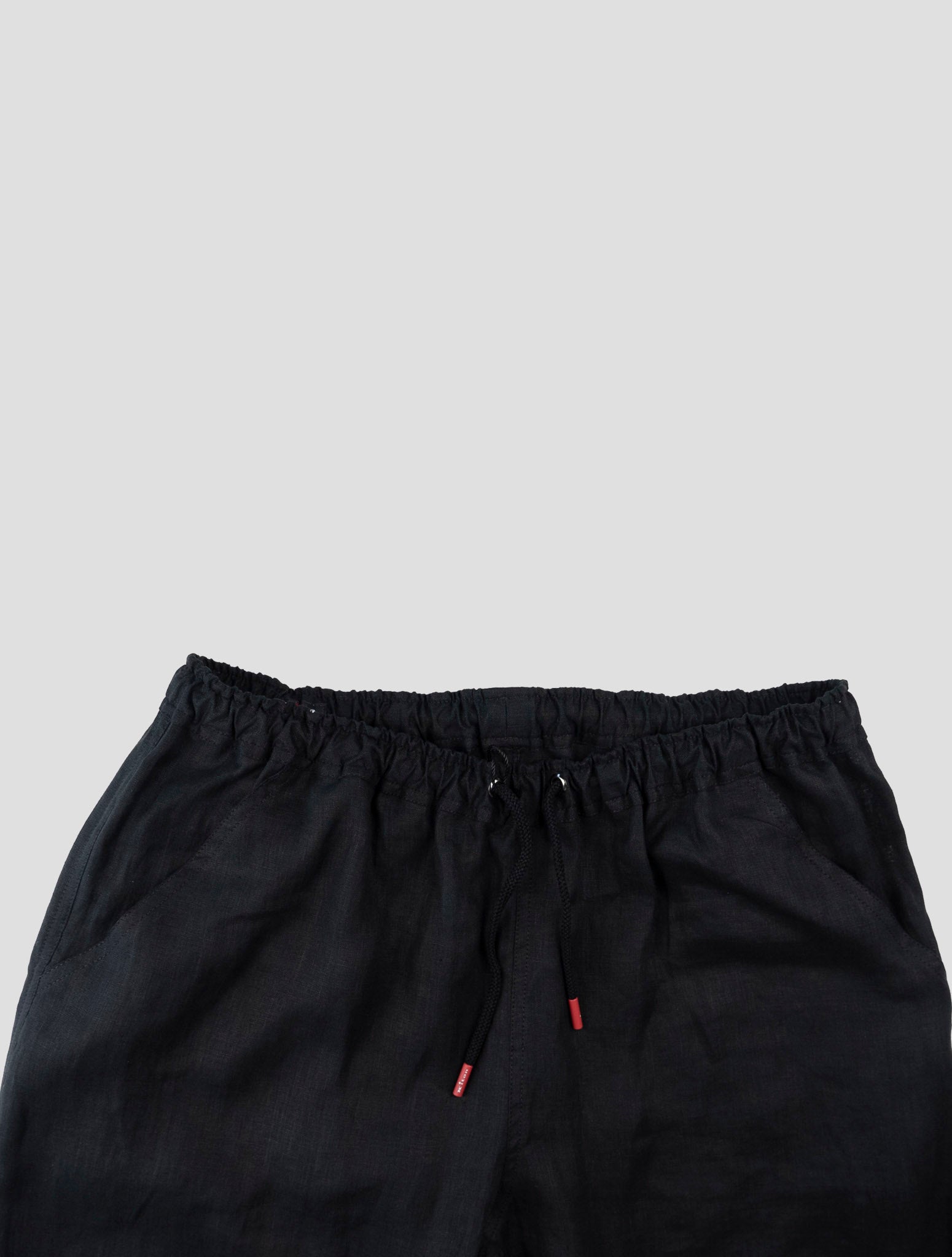 Kiton Black Linen Short Pants