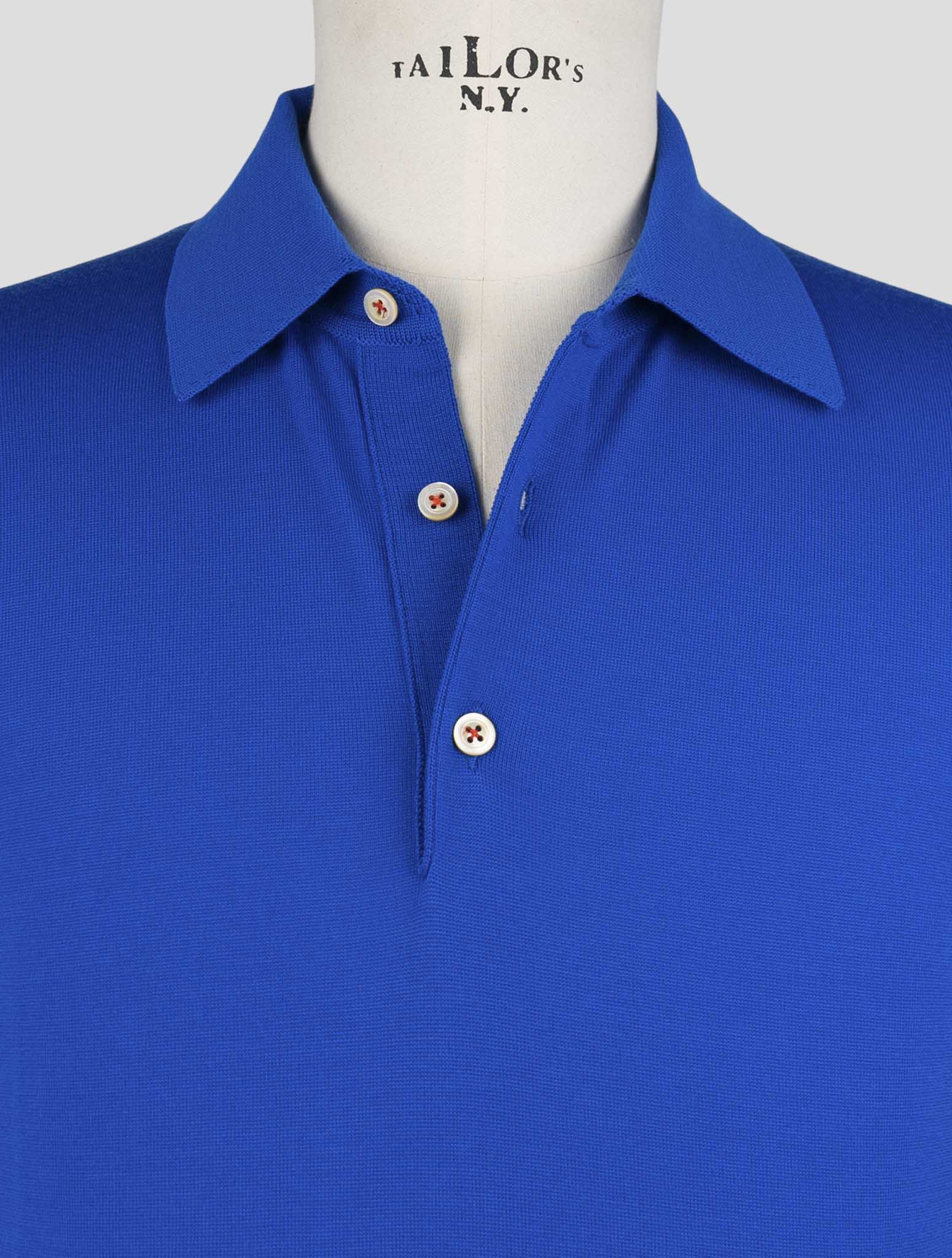 Kiton Blue Wool Sweater Polo