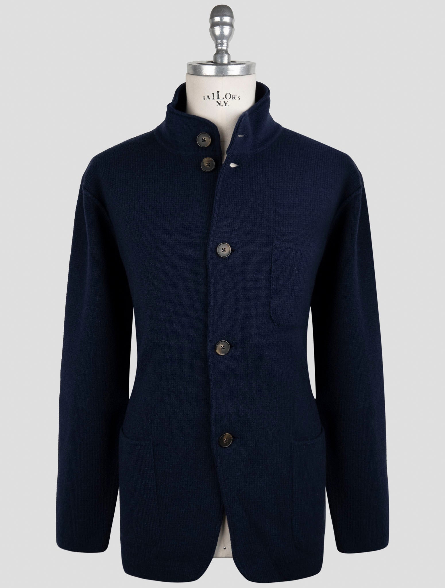 Kiton Blue Cashmere Sweater Cardigan
