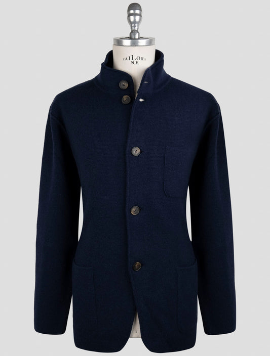 Kiton Blue Cashmere Sweater Cardigan