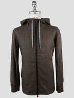 Kiton Brown Virgin Wool Sweater Full Zip