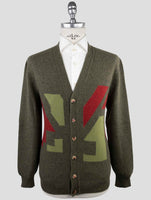 Kiton Green Cashmere Sweater Cardigan