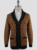 Kiton Gray Orange Cashmere Sweater Cardigan
