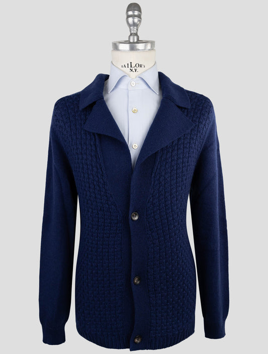 Kiton Blue Cashmere Sweater Cardigan