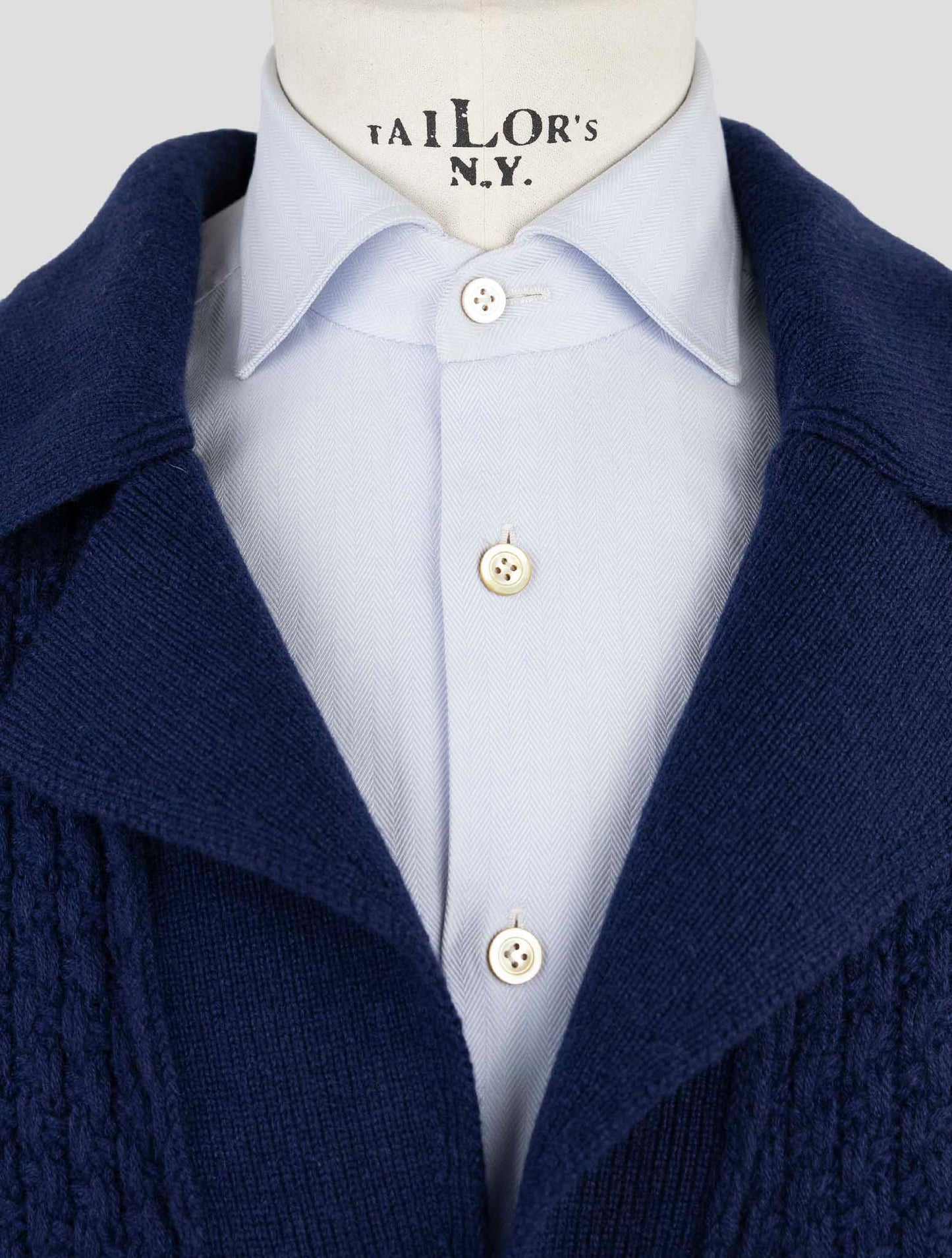 Kiton Blue Cashmere Sweater Cardigan