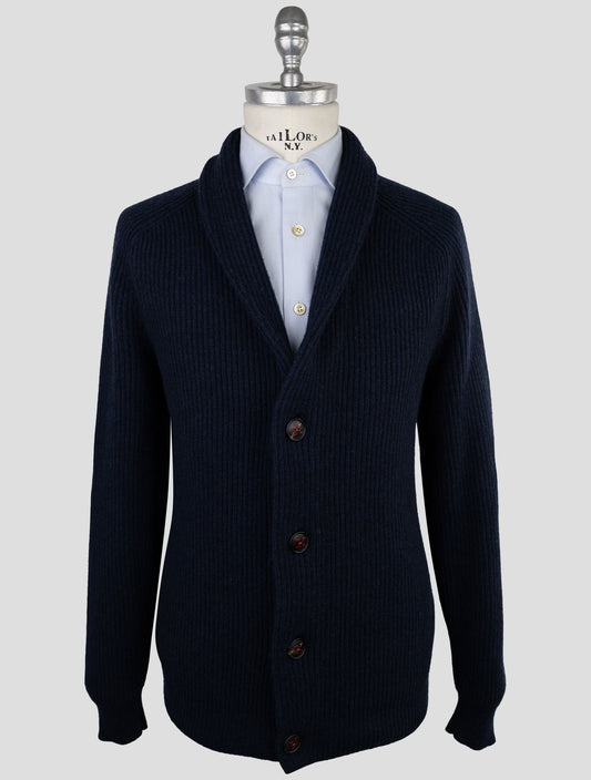 Kiton Blue Cashmere Sweater Cardigan