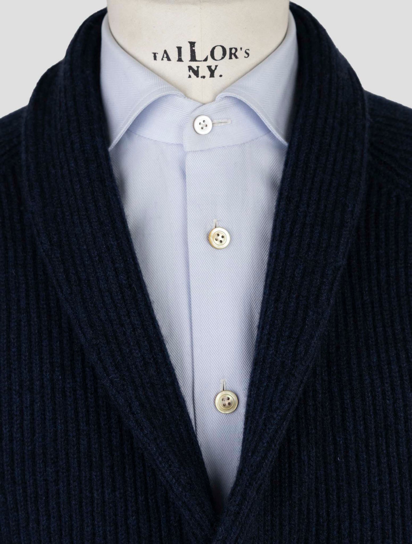 Kiton Blue Cashmere Sweater Cardigan