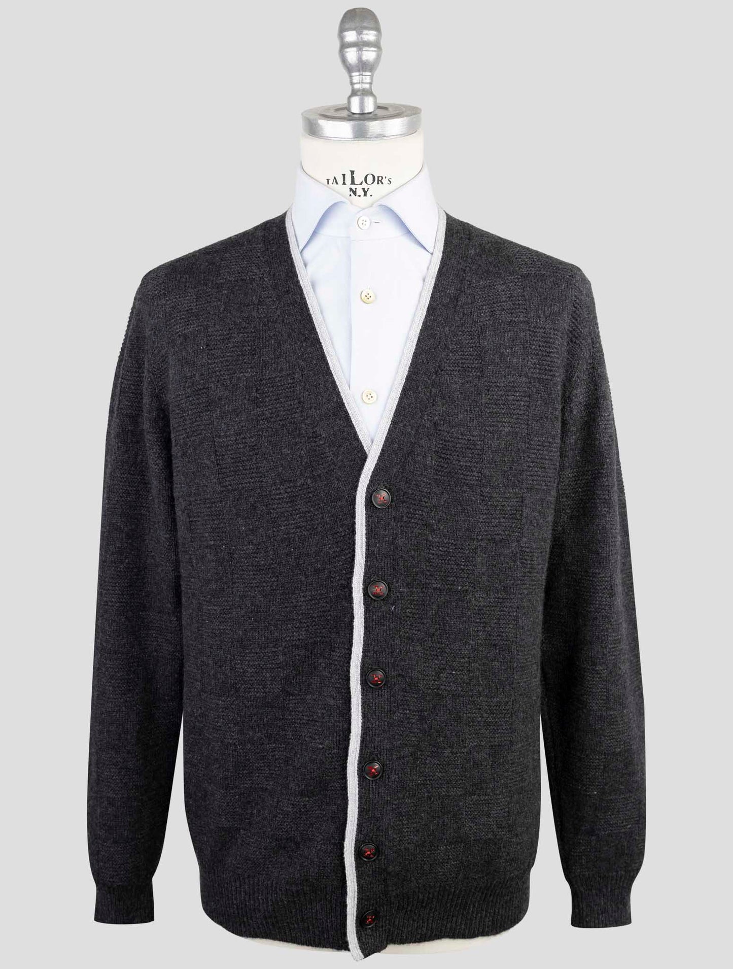 Kiton Dark Gray Cashmere Sweater Cardigan