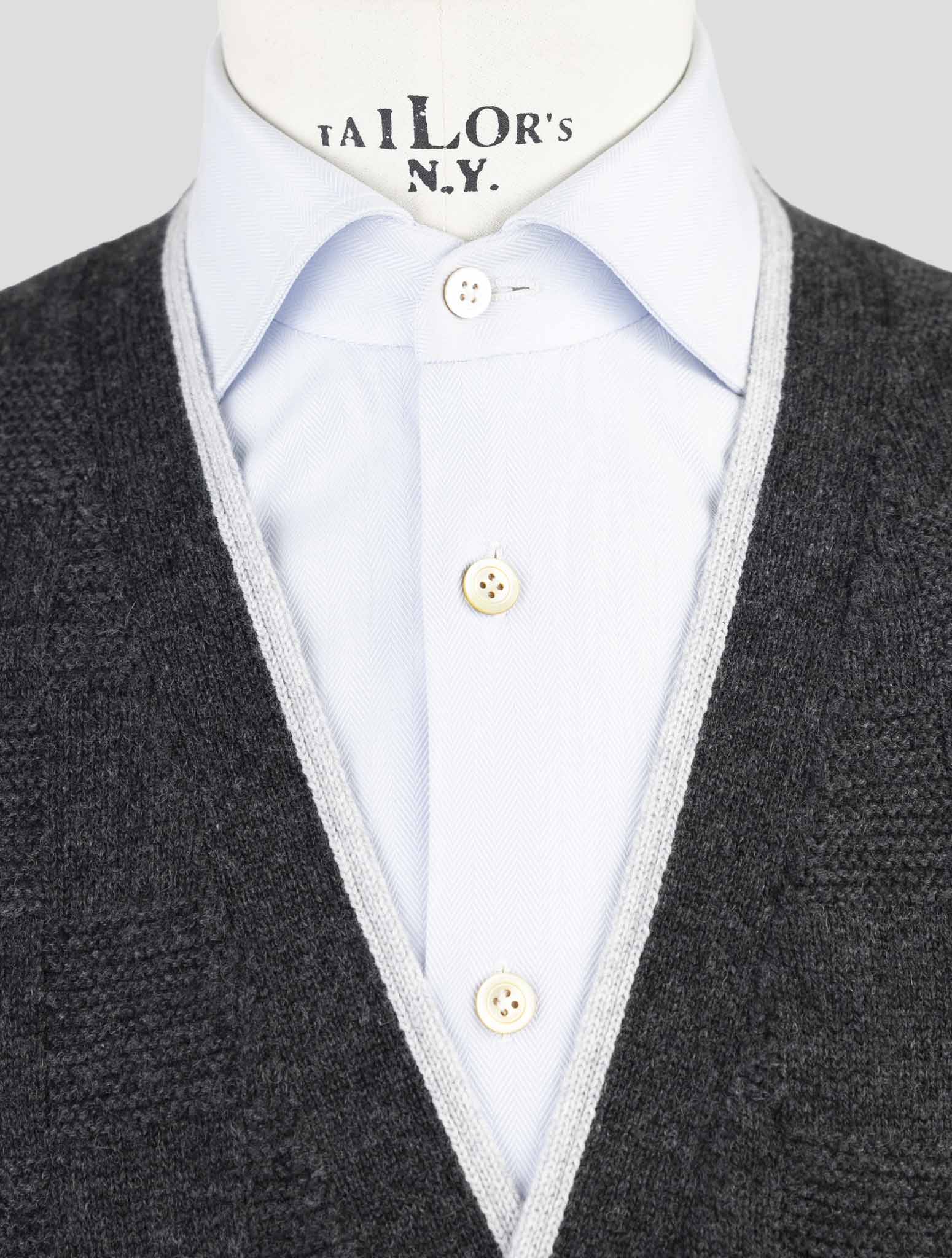 Kiton Dark Gray Cashmere Sweater Cardigan