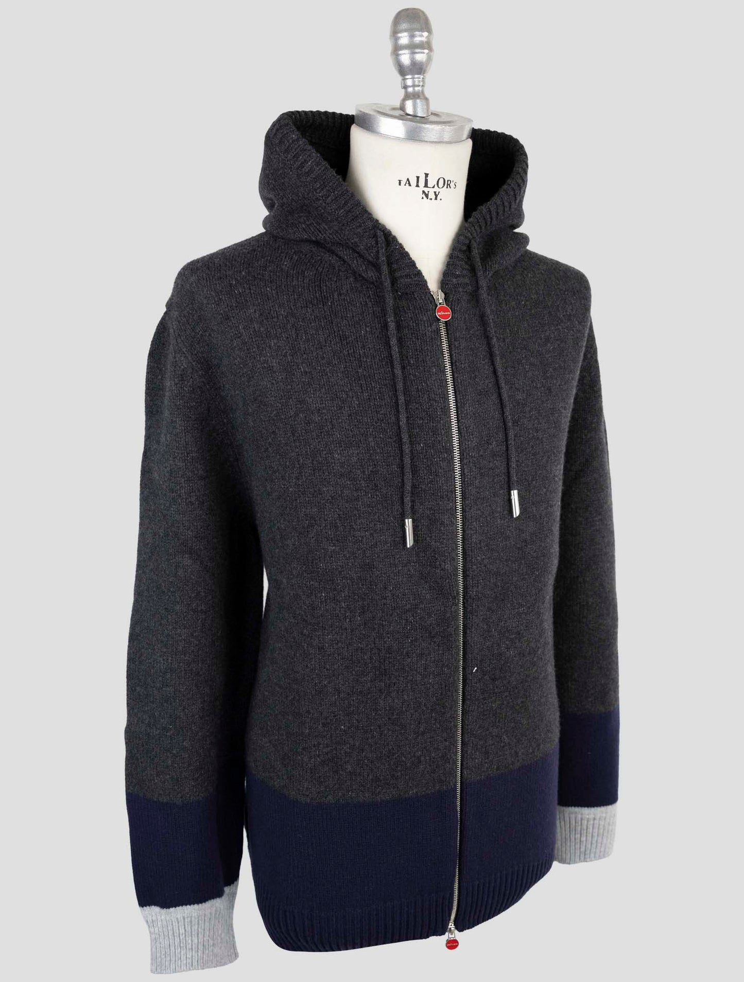Kiton Multicolor Wool Sweater Full Zip Hoodie