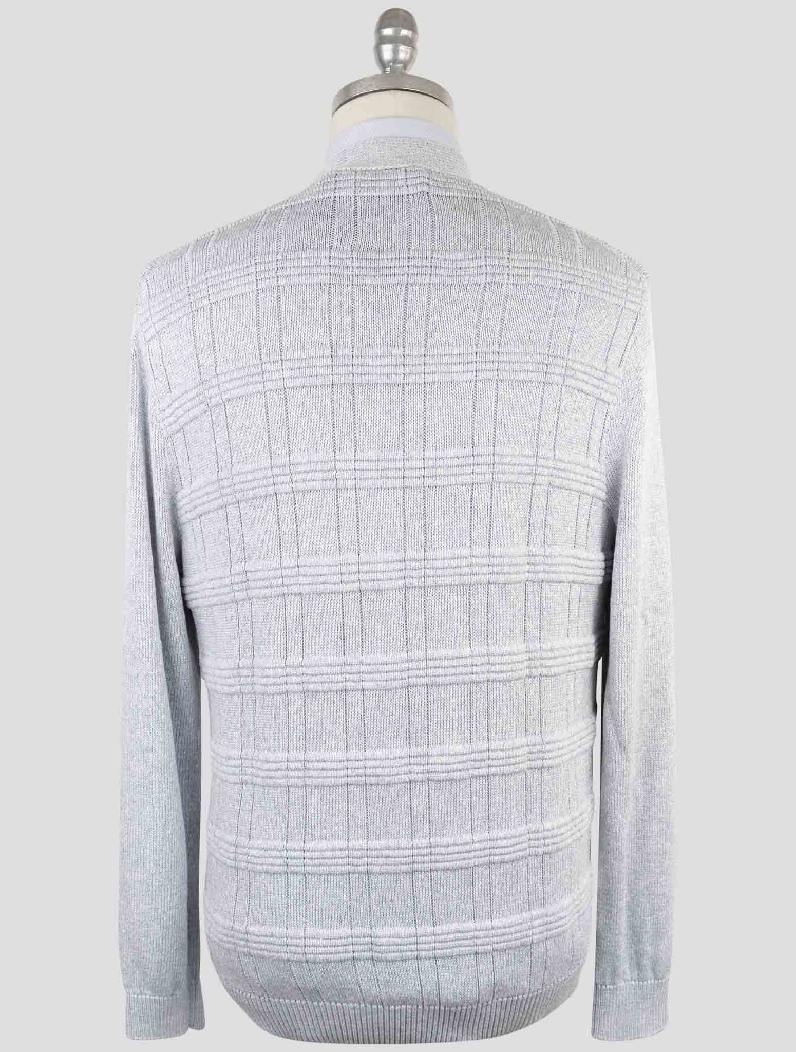 Kiton Gray Silk Cotton Sweater Cardigan