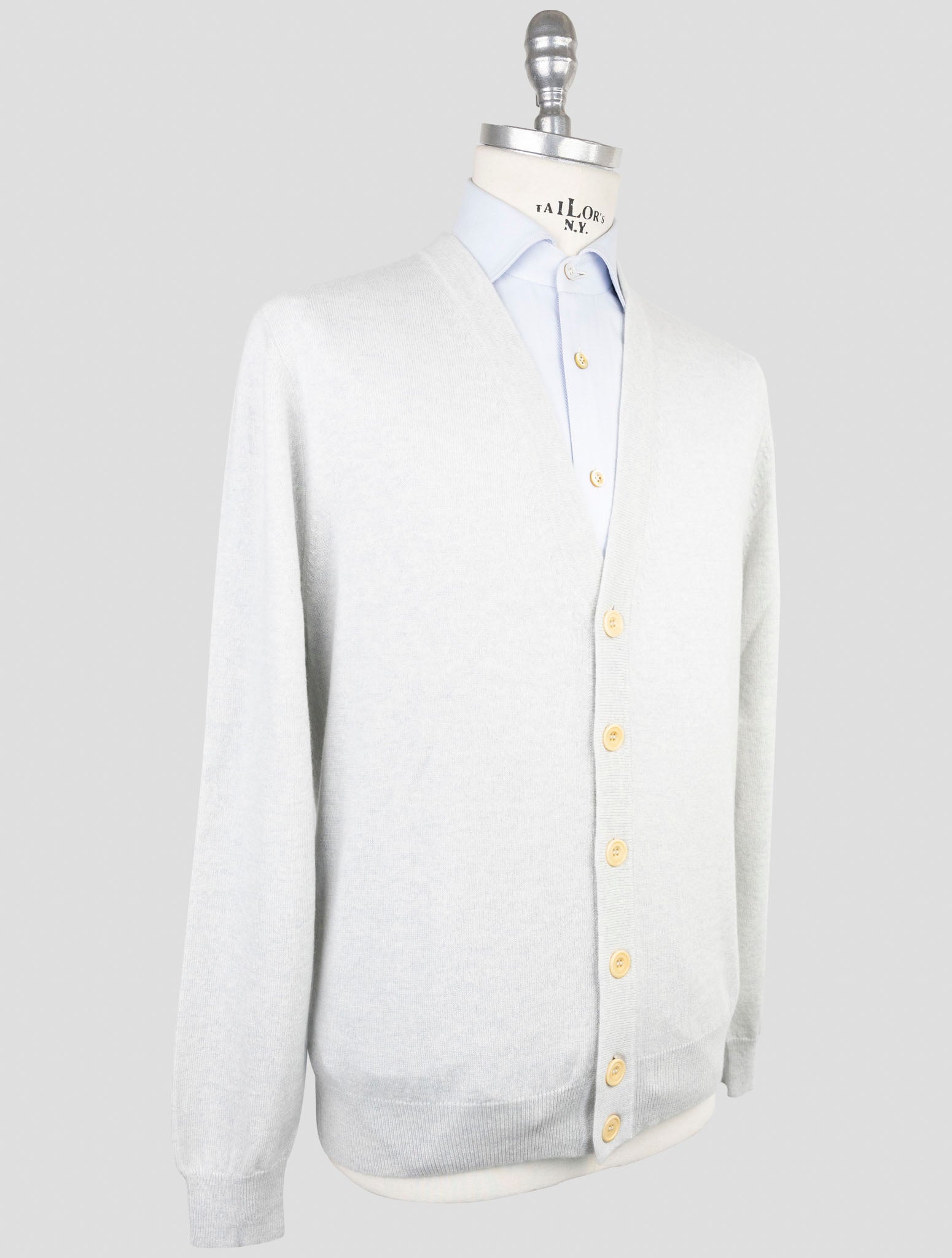 Kiton Gray Cashmere Sweater Cardigan