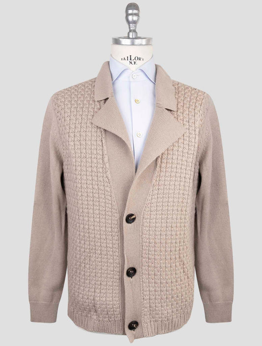 Kiton Beige Cashmere Sweater Cardigan