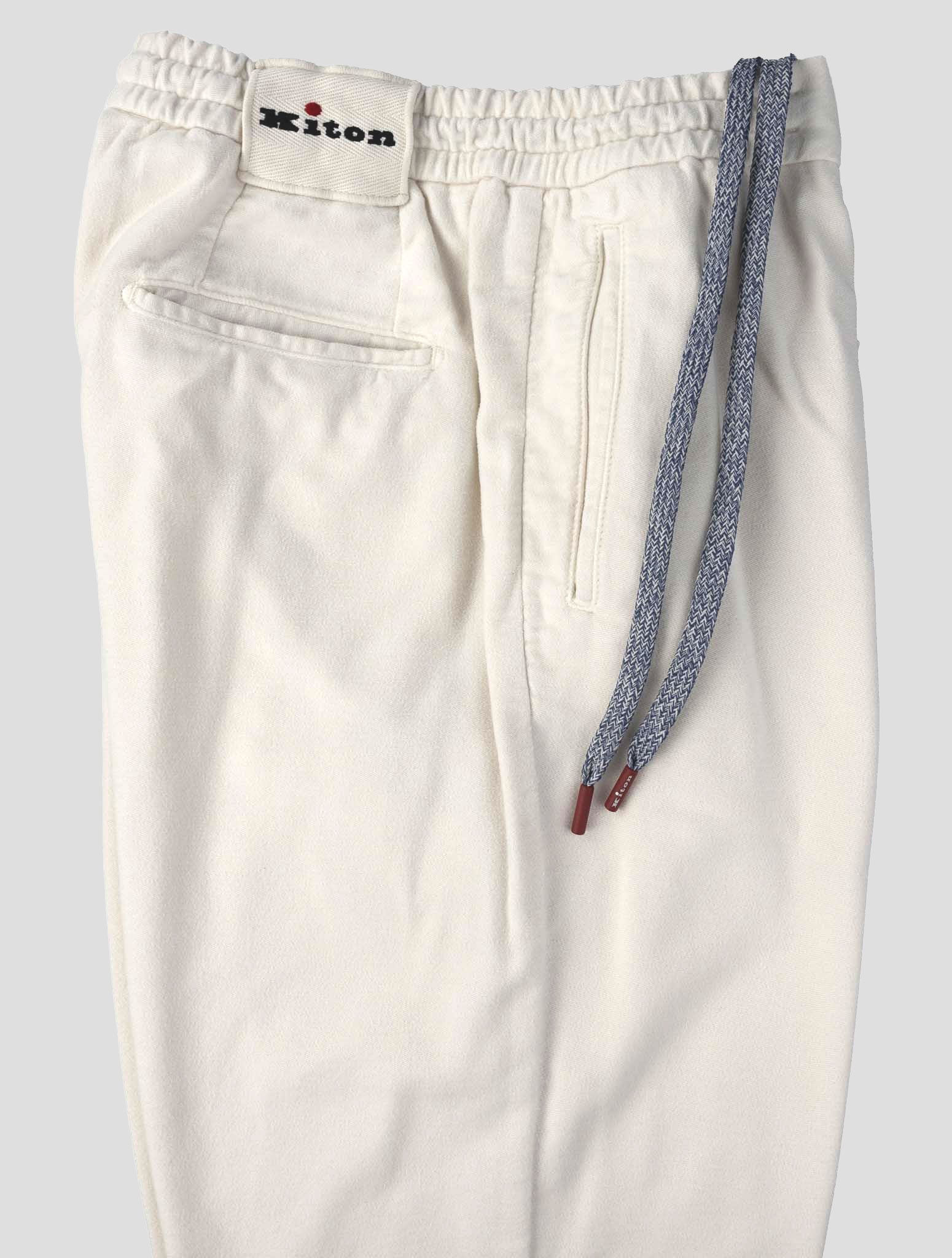 Kiton White Modal Cotton Ea Pants