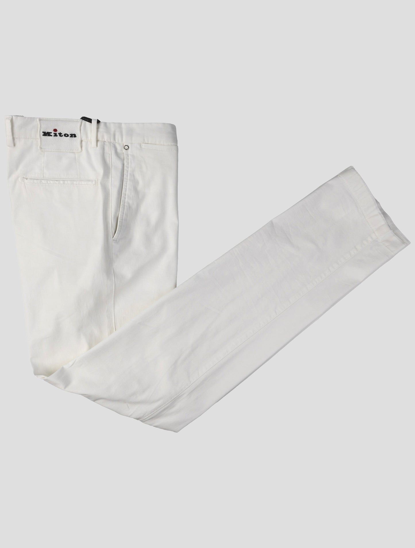 Kiton White Cotton  Silk Ea Pants