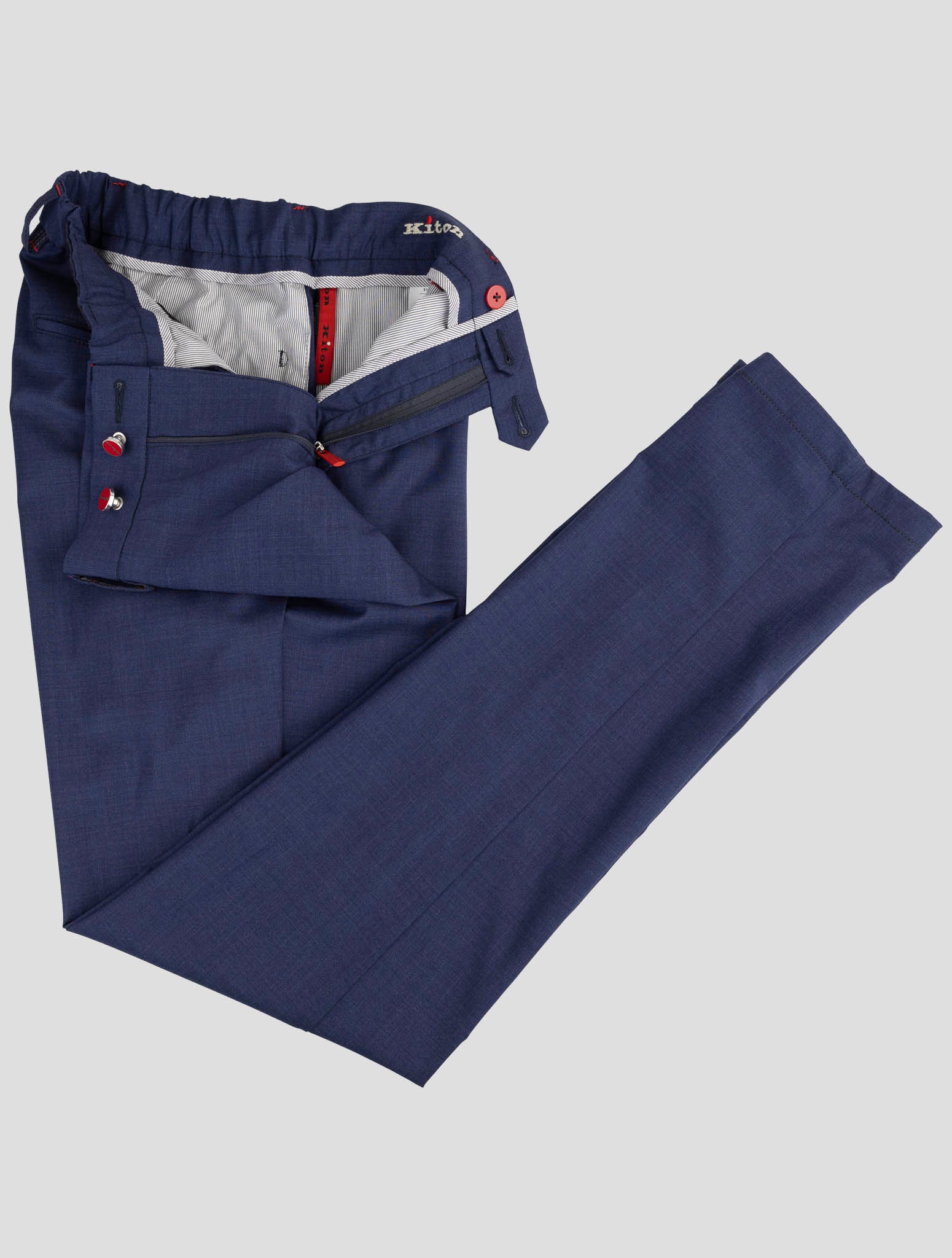 Kiton Blue Virgin Wool Ea Jeans