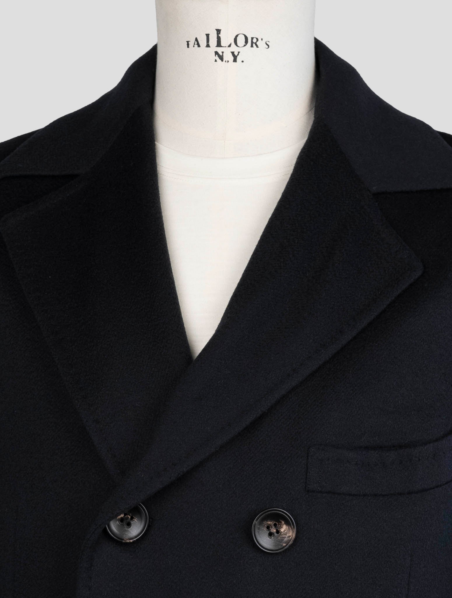 Kiton Dark Blue Cashmere Vicuna Overcoat