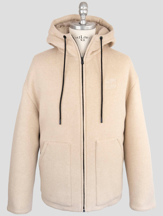 Kiton Knt Beige Virgin Wool Pa Cashmere Overcoat