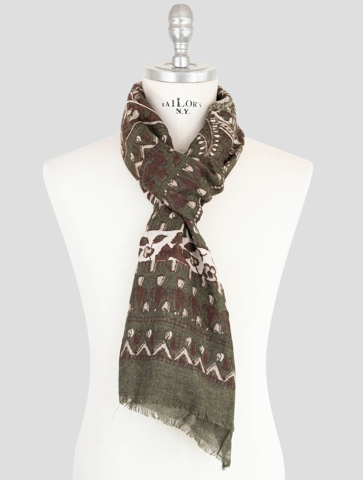 Kiton Multicolor Wool Silk Cashmere Scarf