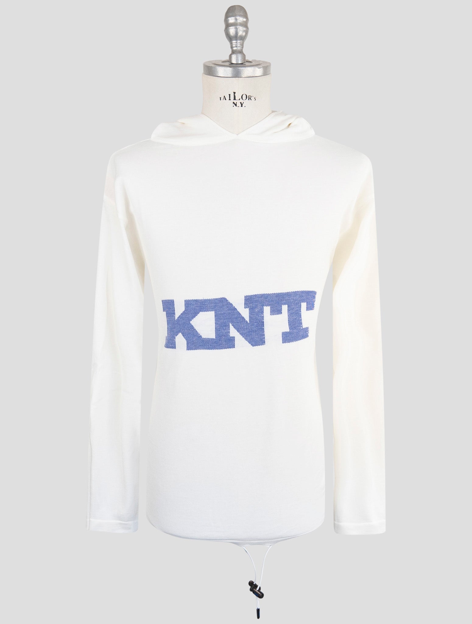 Kiton Knt White Cotton Sweater Hoodie