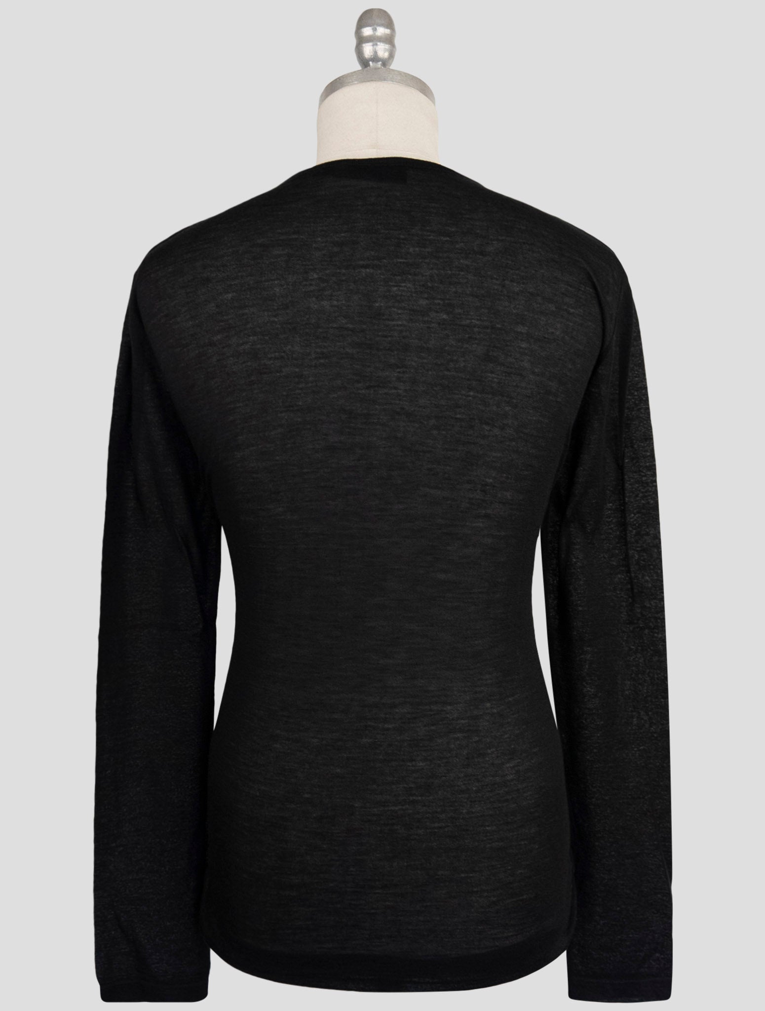 Kiton Knt Black Cashmere Silk Sweater Crewneck