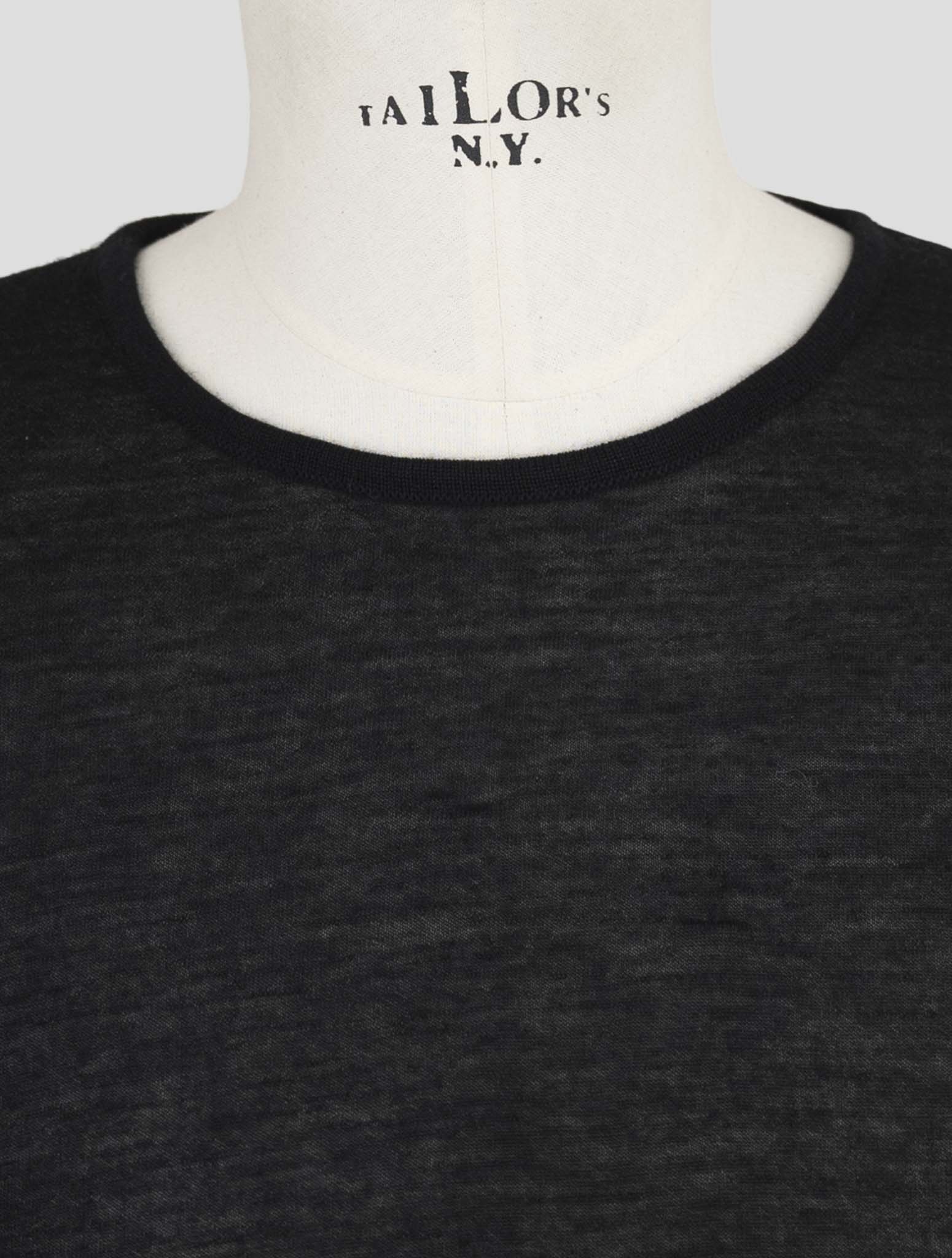 Kiton Knt Black Cashmere Silk Sweater Crewneck