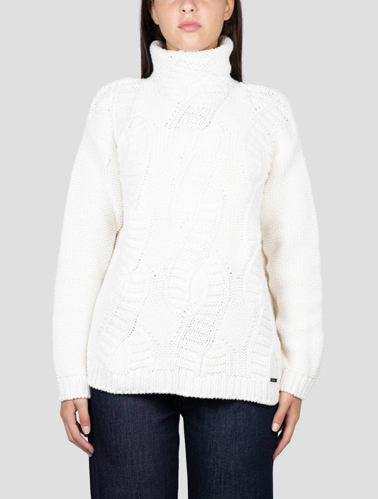Kiton White Cashmere Sweater Turtleneck