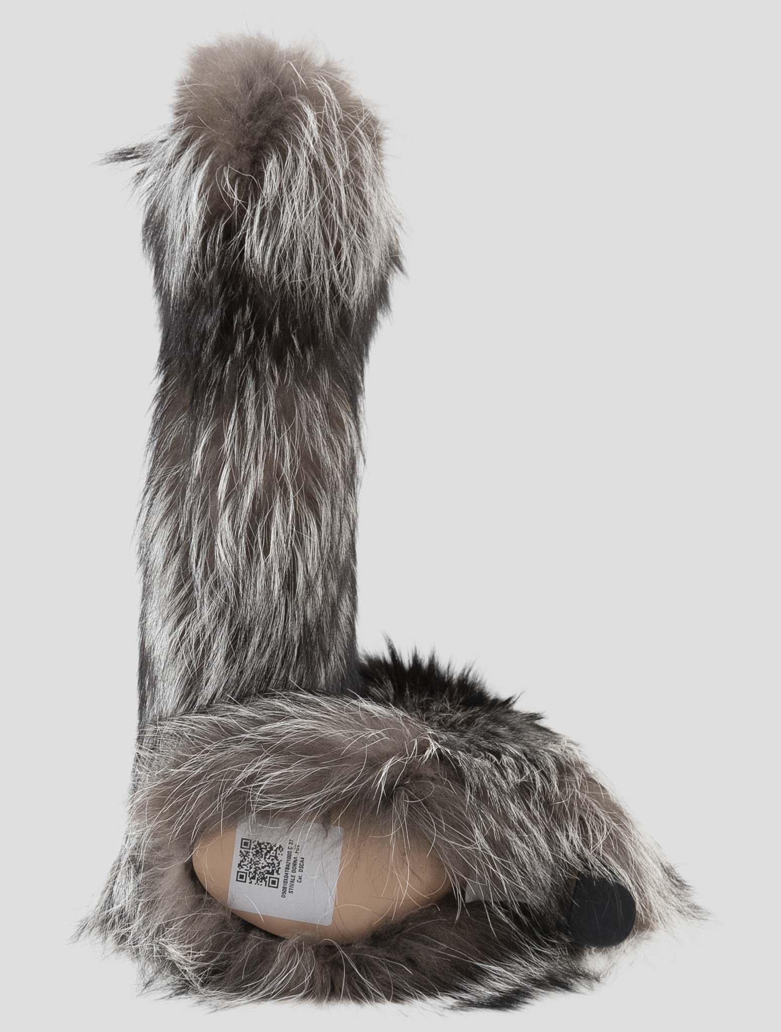 Kiton Brown White Fox Boots