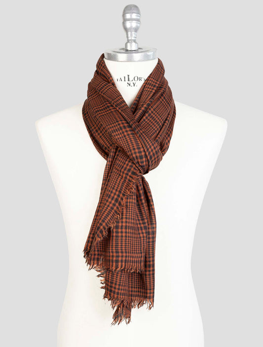 Kiton Brown Cashmere Silk Scarf