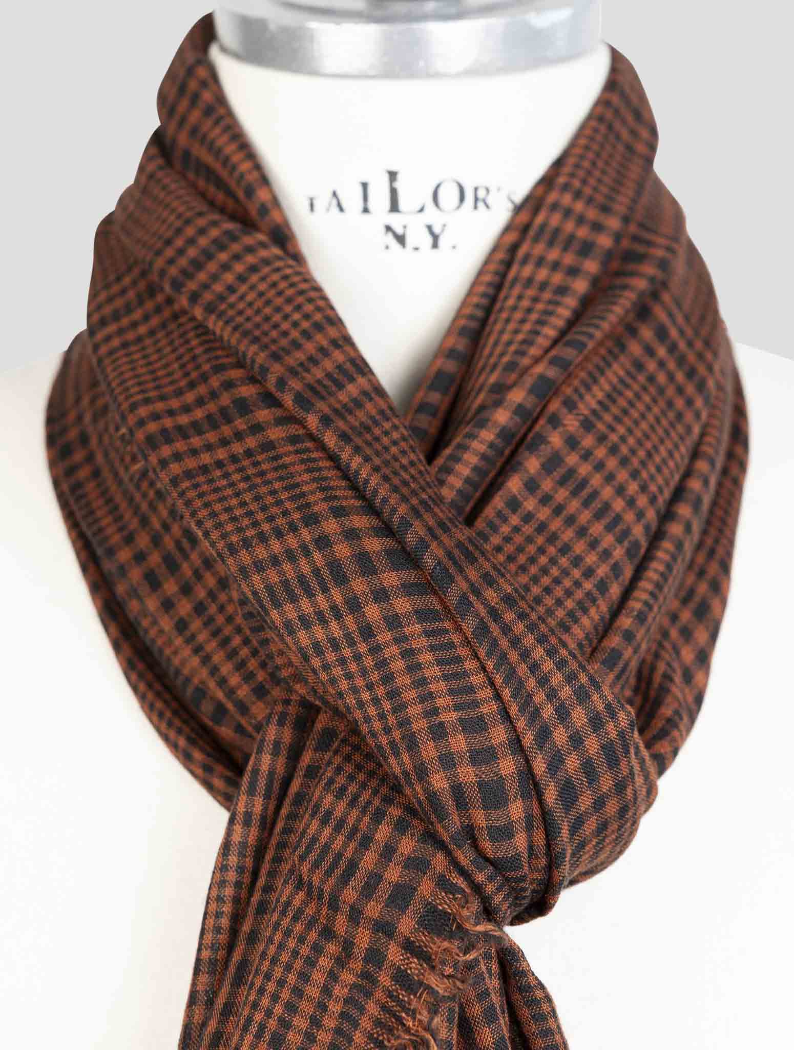 Kiton Brown Cashmere Silk Scarf