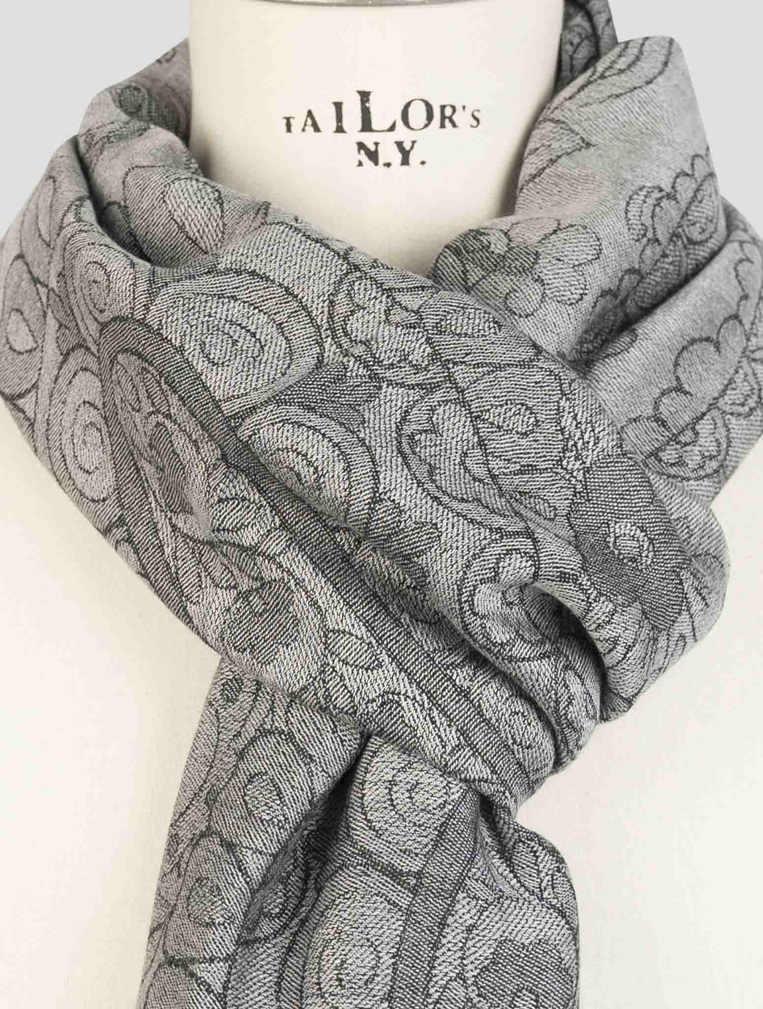 Kiton Gray Cashmere Silk Scarf