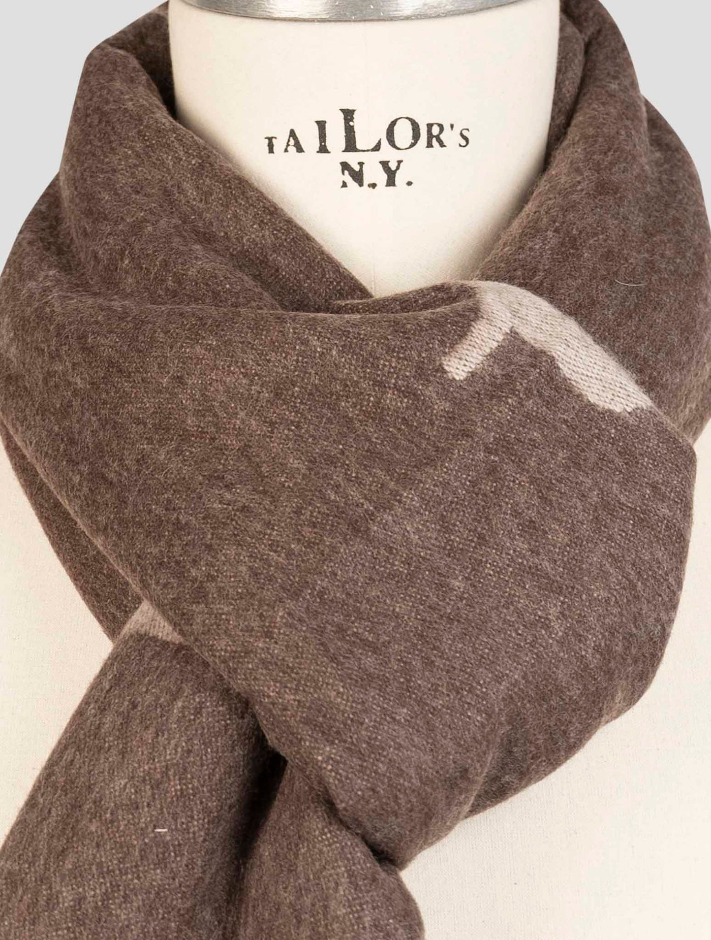 Kiton Brown Cashmere Wool Scarf