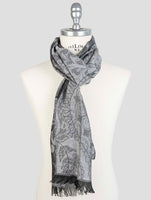 Kiton Gray Cashmere Silk Scarf