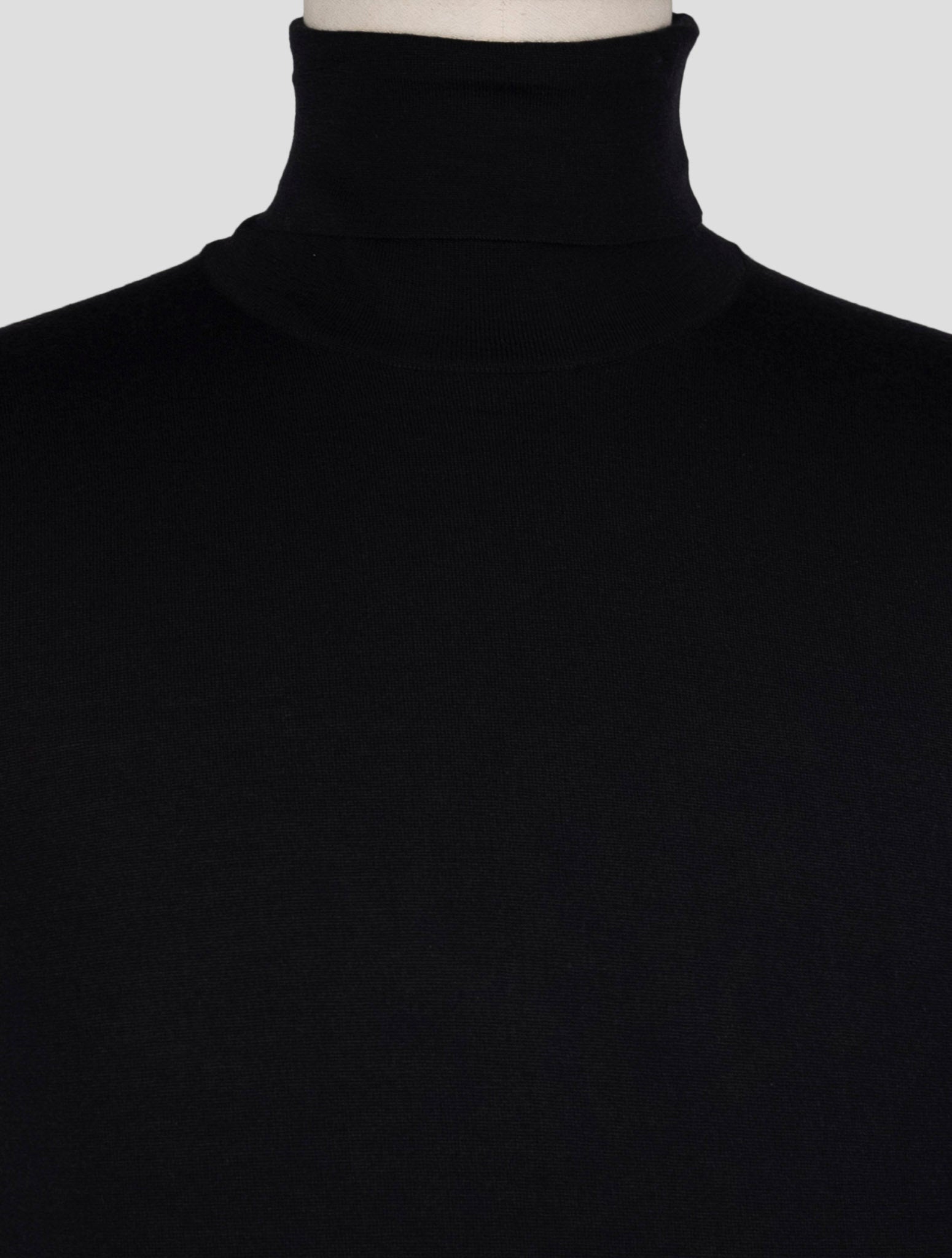 Kiton Black Cashmere Silk Sweater Turtleneck