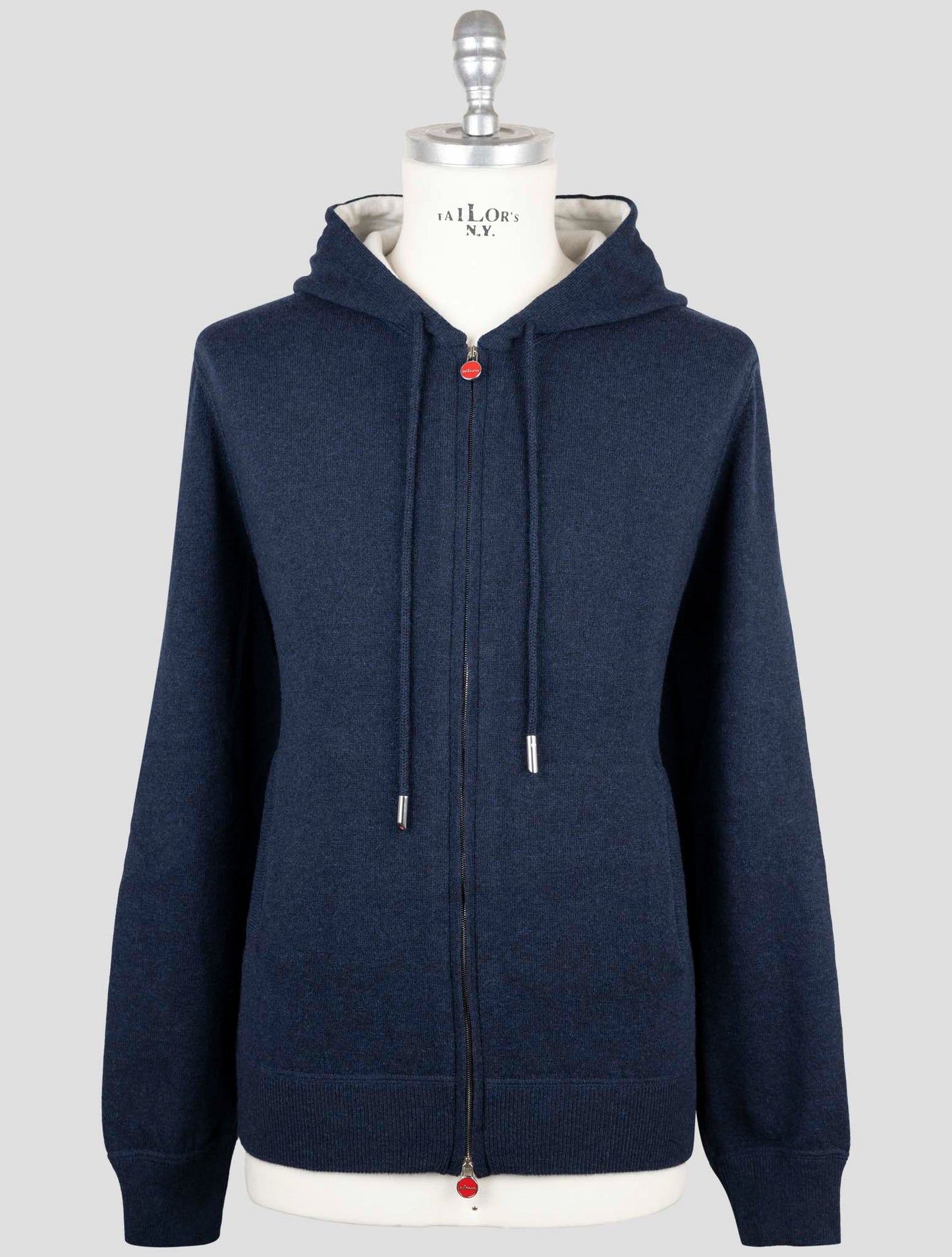 Kiton Blue Cashmere Sweater Full Zip