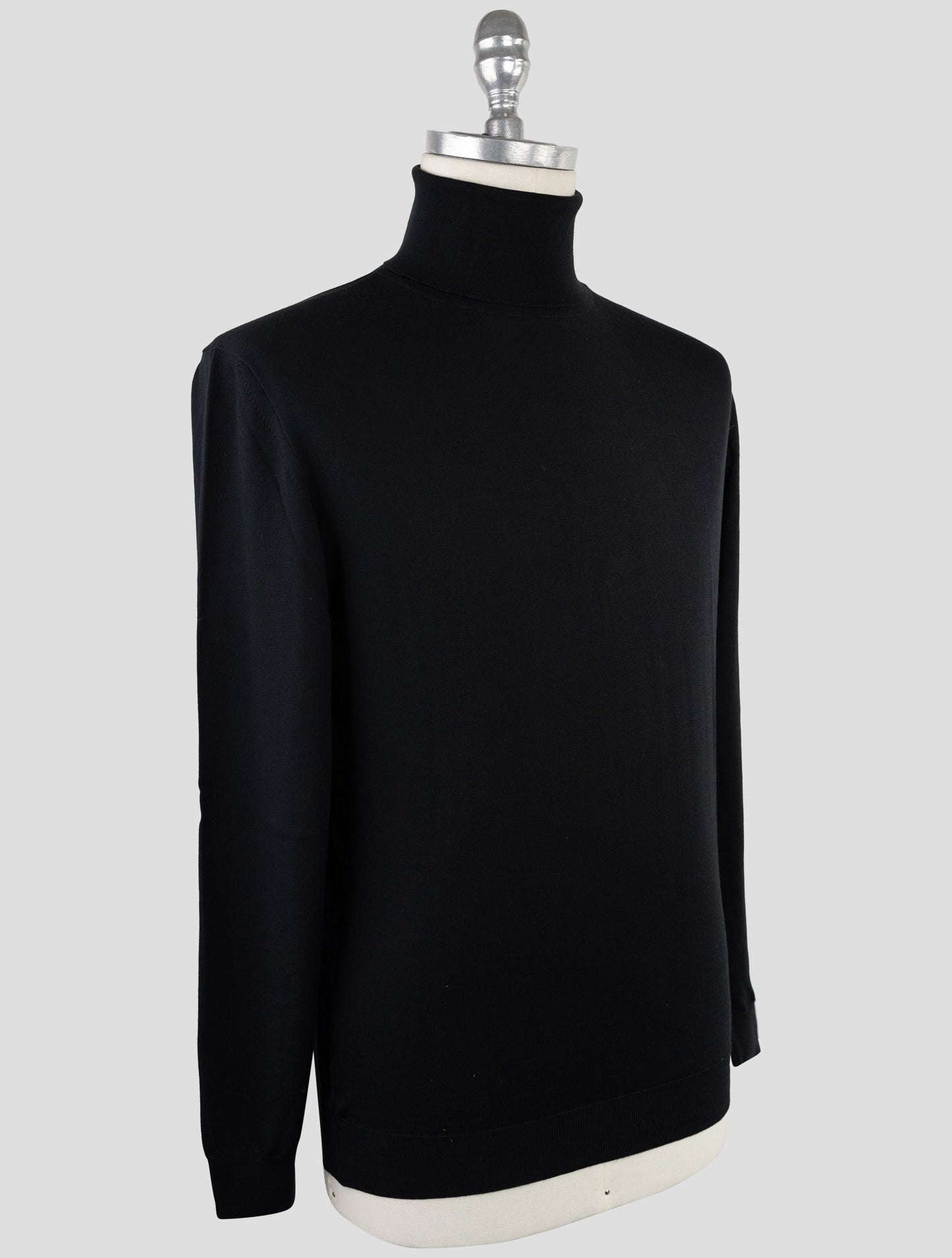 Kiton Dark Blue Cotton Sweater Turtleneck