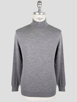 Kiton Gray Wool Sweater Half Neck