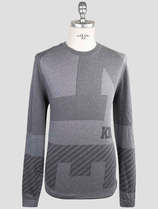 Kiton Knt Gray Cotton Sweater Crewneck