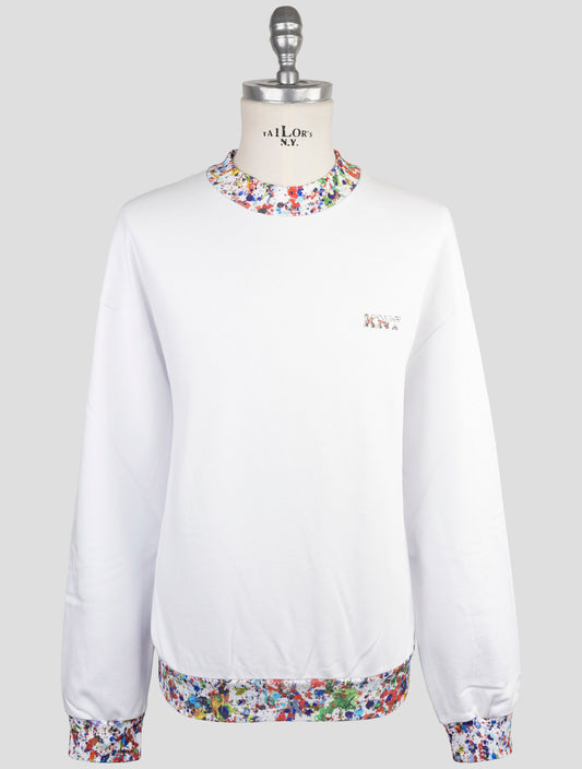 Kiton Knt White Cotton Sweater Crewneck